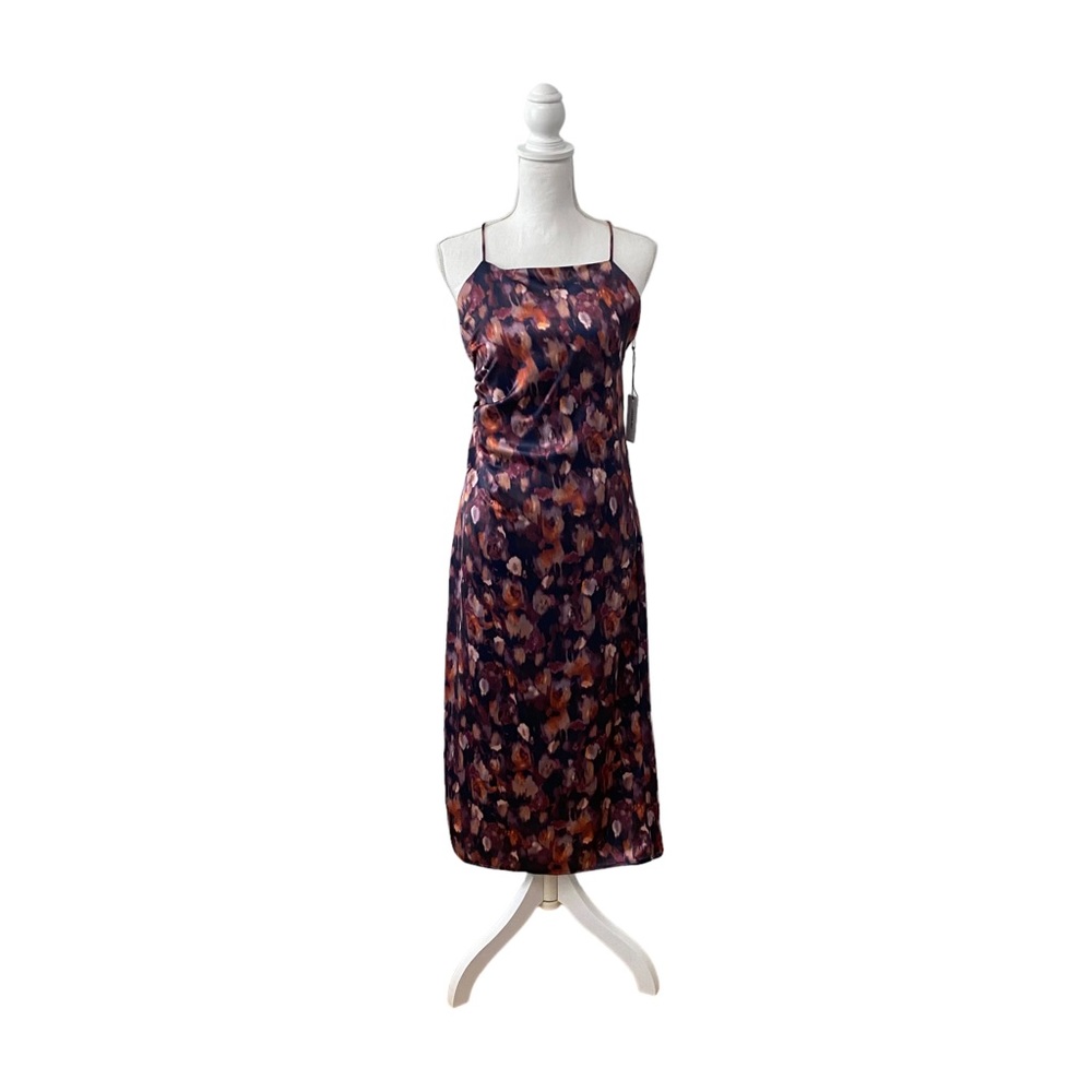 *NWT* Jason Wu NYE Holiday Chic Square‎ Neck Open Back Satin Midi Dress Purple